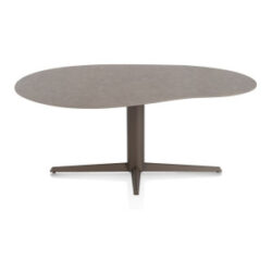 Saluti, eetkamertafel organisch 180 X 120 cm. - centrale teenpoot - steelbrown - Lava