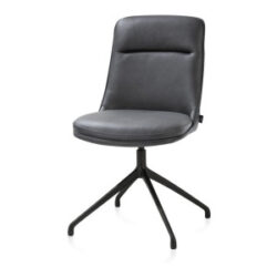 Mateo, eetkamerstoel - draaibaar - rough off black - Pala - Antraciet