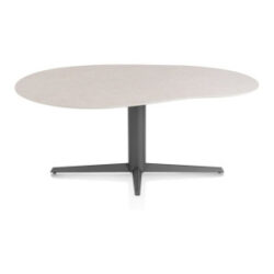 Saluti, eetkamertafel organisch 180 X 120 cm. - centrale teenpoot - grafiet - Light sand