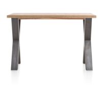 Metalox, bartafel 160 x 90 cm (hoogte: 92 cm) - met rand boomschors + X-vorm metalen poot