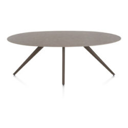 Saluti, eetkamertafel ellips 210 x 105 cm. - 4 poot - steelbrown - Lava