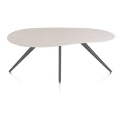 Saluti, table organic 180 x 120 cm. - 4 pieds - graphite - Light sand