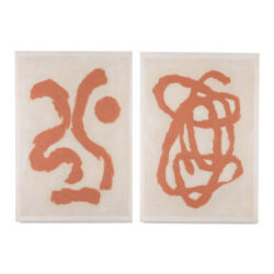 Organic Abstract set van 2 schilderijen 70x100cm - Oranje