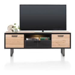 Avalon, lowboard 180 cm - 2-deuren + 1-lade + 1-niche (+ LED) - natural