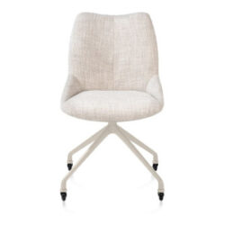 Mats, eetkamerstoel - wielen - creme - Luton - Creme