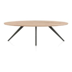 Arvada, eetkamertafel 250 x 110 cm, ellips, 4 poot - Metal graphite