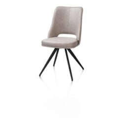 Ian, Eetkamerstoel - 180 graden draaibaar - rough off black - knock down - pala - Lichtgrijs