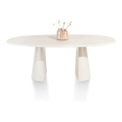 Lund, eetkamertafel ovaal 210 x 120 cm. - stone-skin - cone poot - Nebbia