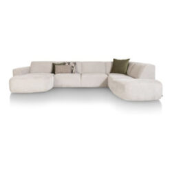 TINEO - Longchair links - 2,5 zits zonder armen - ottomane groot rechts