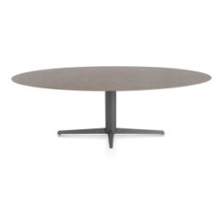 Saluti, eetkamertafel ellips 240 X 110 cm. - centrale teenpoot - grafiet - Lava