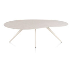 Saluti, eetkamertafel organisch 210 x 120 cm. - 4 poot - cr&egrave;me - Light sand