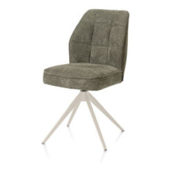 Bell, eetkamerstoel - creme frame - draaibaar - pocket - combi Calabria/Vada - mosgroen