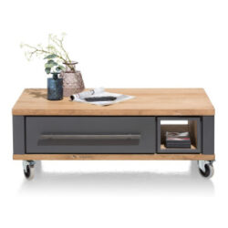 Jardin, table basse 100 x 60 cm + 2-tiroirs + 1-niche - Anthracite