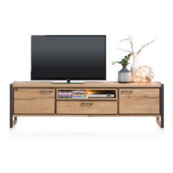 Metalo, buffet bas 210 cm - 2-portes + 1-tiroir + 1-niche (+ LED)