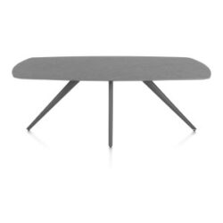 Saluti, eetkamertafel ovaal 210 x 105 cm. - 4 poot - graphiet - Antraciet