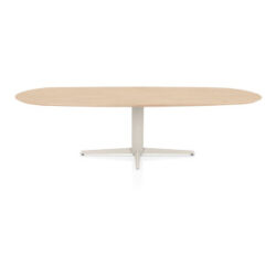 Caletta, eetkamertafel ovaal 270 x 110 cm. - eiken blad - centrale teenpoot cr&egrave;me - Natural