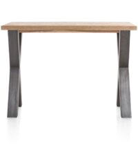 Metalox, bartafel 130 x 90 cm (hoogte: 92 cm) - met rand boomschors + X-vorm metalen poot