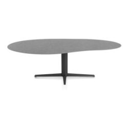 Saluti, eetkamertafel organisch 240 X 120 cm. - centrale teenpoot - rough off black - Antraciet