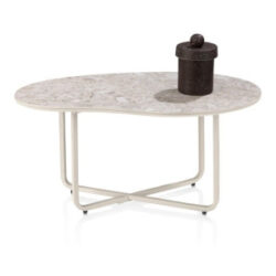 Rota, table d\'appoint 71,5 x 40 cm - c&eacute;ramique Terrazzo