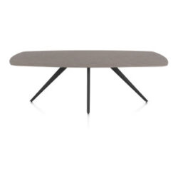 Saluti, eetkamertafel ovaal 240 x 110 cm. - 4-pootjes - rough off black - Lava