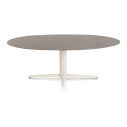 Saluti, eetkamertafel ellips 210 X 105 cm. - centrale teenpoot - creme - Lava