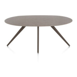 Saluti, eetkamertafel ellips 180 x 105 cm. - 4 poot - steelbrown - Lava