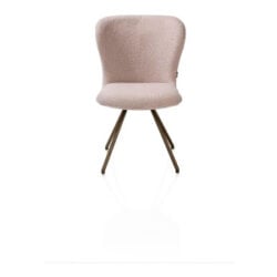 Ethan, eetkamerstoel - draaibaar steelbrown - 4-poot - stof Cloudy - Roze