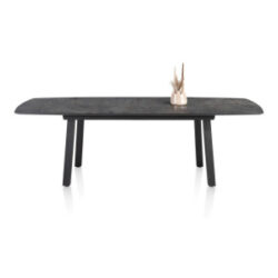 Palace, uitschuiftafel 190 (+ 60) x 110 cm - 4-poten - Antraciet