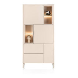 Trentino, Armoire de rangement 95 cm. - 3 portes + 2 tiroirs + 4 pinces - Creme