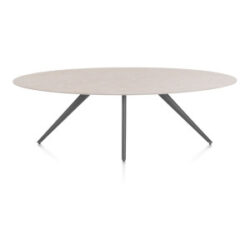 Saluti, eetkamertafel ellips 240 x 110 cm. - 4 poot - graphiet - Light sand