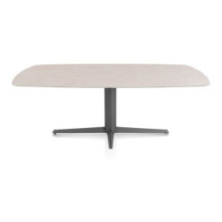 Saluti, eetkamertafel ovaal 210 X 105 cm. - centrale teenpoot - grafiet - Light sand