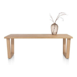 Nyborg, eetkamertafel 200 x 100 cm - rechte zijkant - V-poot hout