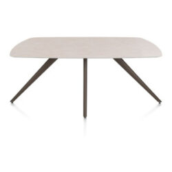 Saluti, eetkamertafel ovaal 180 x 105 cm. - 4 poot - steelbrown - Light sand