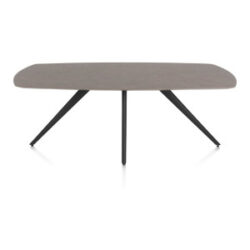 Saluti, eetkamertafel ovaal 210 x 105 cm. - 4 poot - rough off black - Lava