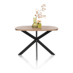 Pavarotti, table 130 x 110 cm - oval - pied central metal