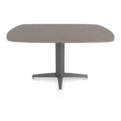 Saluti, eetkamertafel ovaal 150 X 105 cm. - centrale teenpoot - grafiet - Lava