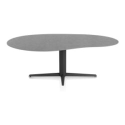 Saluti, eetkamertafel organisch 210 X 120 cm. - centrale teenpoot - rough off black - Antraciet