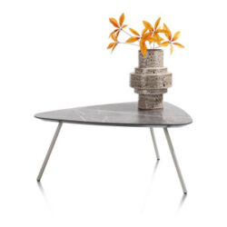 Niora, table basse 85 x 77 cm - Primo Laminato marble light grey - Silk grey
