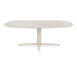 Caletta, eetkamertafel ovaal 210 x 100 cm. - HPL Primo Laminato blad - centrale teenpoot crème - Travertin