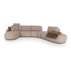 MERANO - Longchair L met arm rond - 1 zits met rug - triangle met rug - poef triangle - ottomane R small