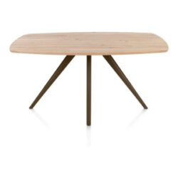 Arvada, Table &agrave; manger 160 x 100 cm, ovale, 4 pieds - Steel Brown