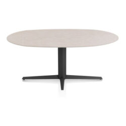 Saluti, table ellipse 180 X 105 cm. - pied central - noir - Light sand