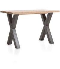 Metalox, bartafel 130 x 90 cm (hoogte: 92 cm) - met rand boomschors + X-vorm metalen poot - Afbeelding 2