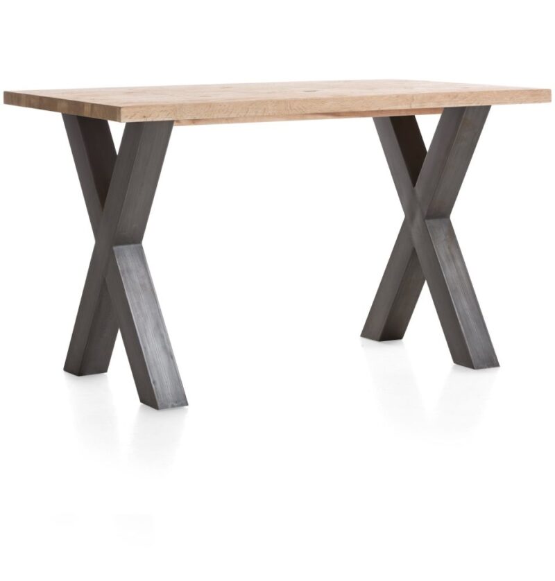 Metalox, Bartafel 160 X 90 Cm (Hoogte: 92 Cm) - Met Rand Boomschors + X-Vorm Metalen Poot - Afbeelding 2