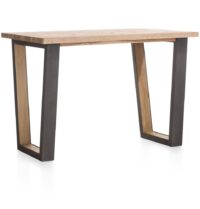Metalox, bartafel 160 x 90 cm (hoogte: 92 cm) - met rand boomschors + V-vorm metalen / houten poot - Afbeelding 2