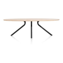 Arvada, table 250 x 110 cm. - ellipse - pied central long - natural