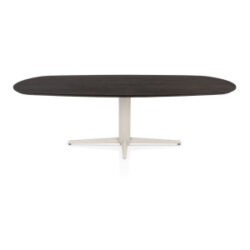 Caletta, eetkamertafel ovaal 240 x 105 cm. - eiken blad - centrale teenpoot cr&egrave;me - Basalt