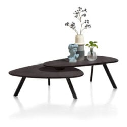 Livada, ensemble de 2 table basse - 90 x 90 cm + 110 x 60 cm - onyx