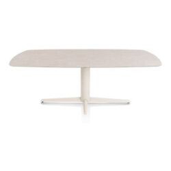Saluti, eetkamertafel ovaal 210 X 105 cm. - centrale teenpoot - creme - Light sand