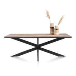 Avalox, table 200 x 98 cm - couleur driftwood - centrale pied